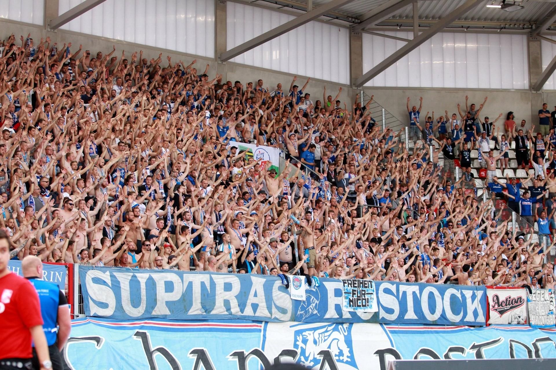 Anders als in Erfurt wird der Rostocker Fanblock in Magdeburg leer bleiben.