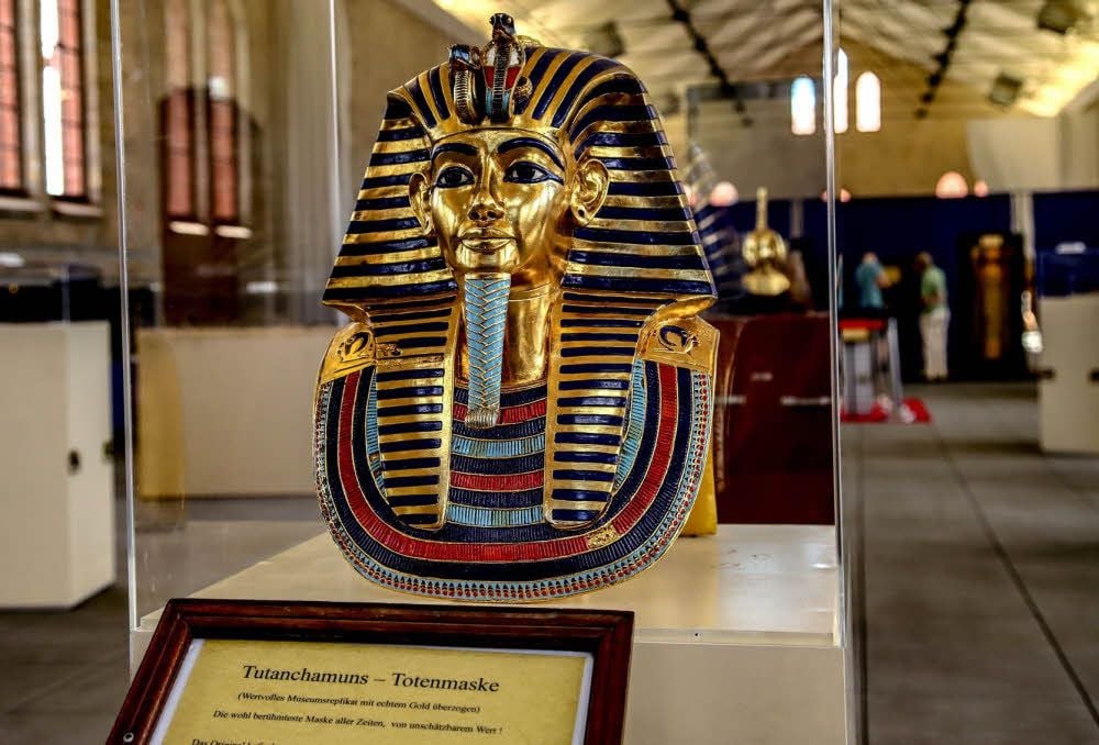 Die Kopie der Totenmaske von Tutanchamun.