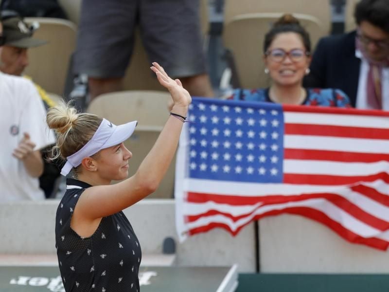 Amanda Anisimova muss nun gegen die Titelverteidigerin Simona Halep antreten. Foto: Pavel Golovkin/AP