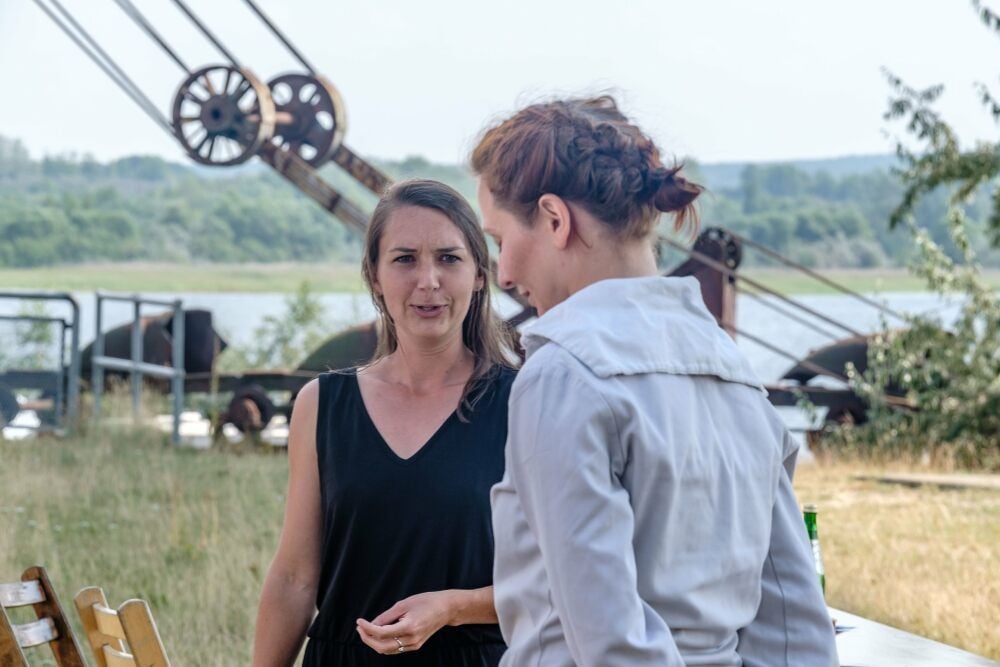 Referentin Lina von Kries im Gespräch mit der Schauspielerin
