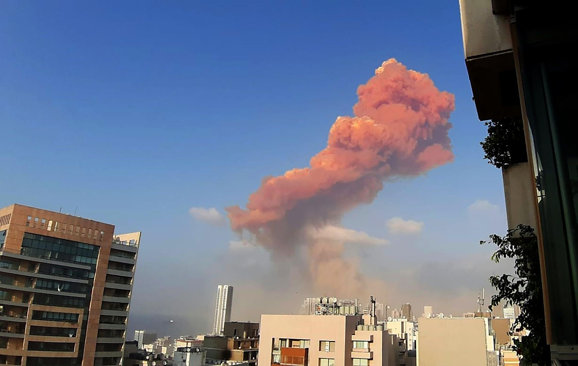 Ein Foto der Explosion in Beirut.