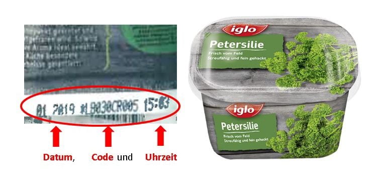iglo Deutschland ruft vorsorglich das Produkt "iglo Petersilie" zurück und warnt vor dem Verzehr der relevanten Charge.