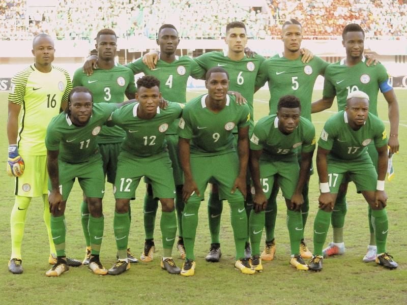 Die nigerianische Fußball-Nationalmannschaft. Foto: Segun Ogunfeyitimi/AP