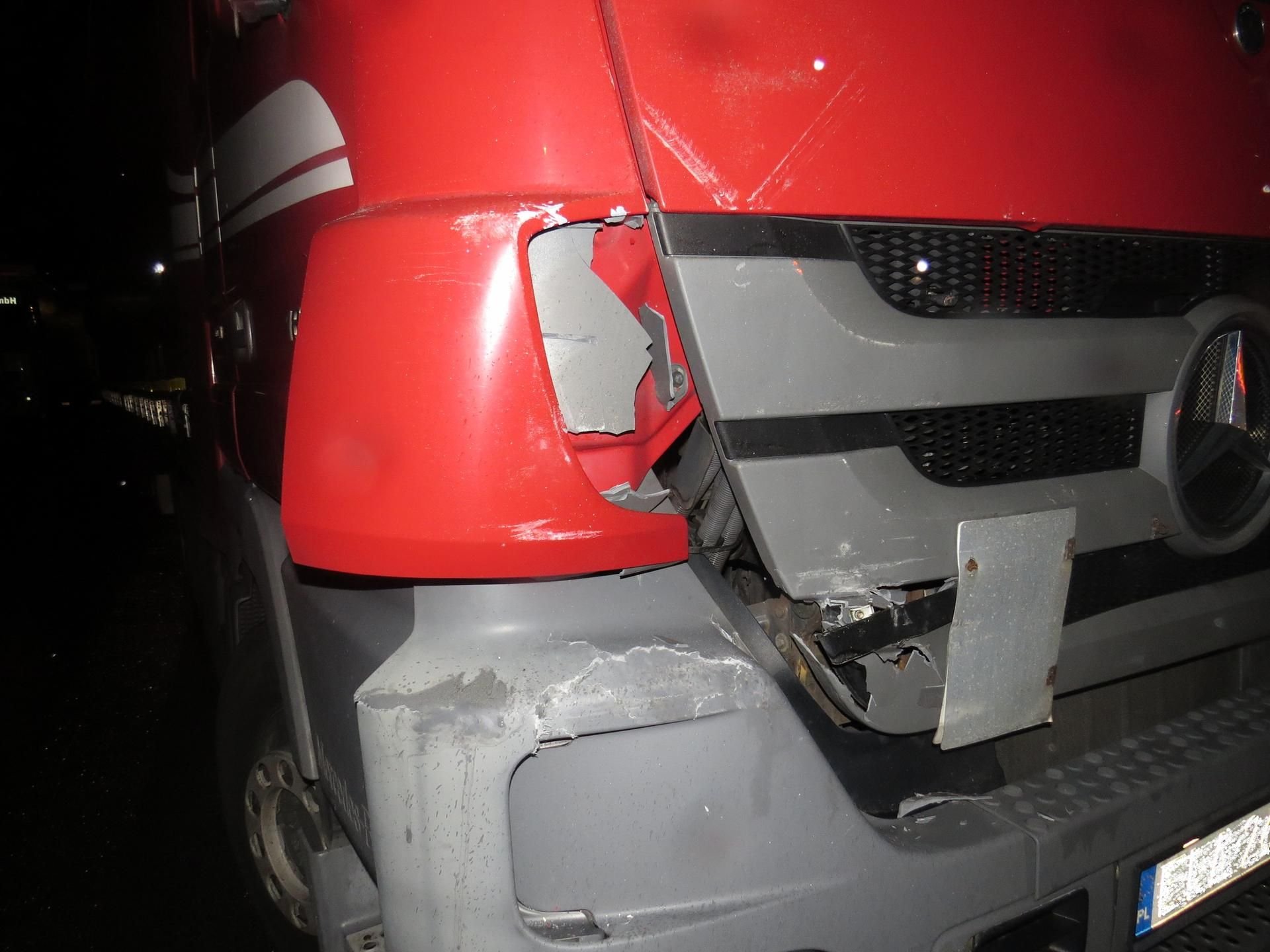 Beschädigter Lkw