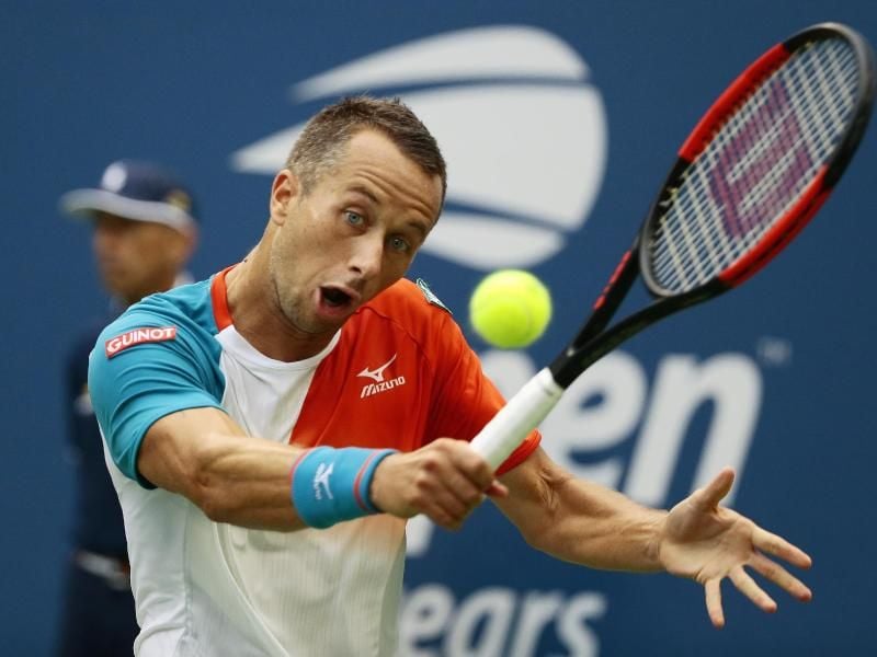 Als letzter von 16 gestarteten deutschen Tennisprofis ist Philipp Kohlschreiber bei den US Open noch dabei. Foto: Andres Kudacki/FR170905 AP
