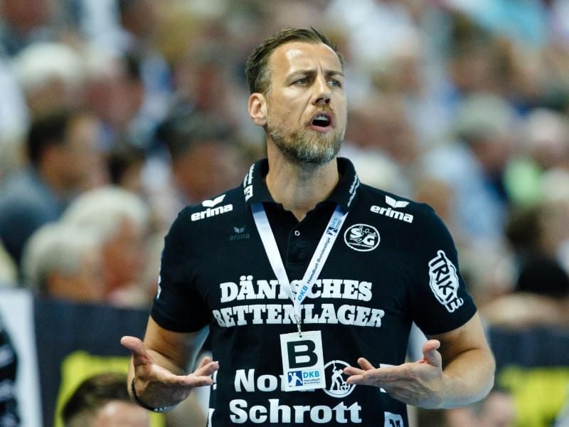 Will mit Flensburg-Handewitt den zweiten Meistertitel der Vereinsgeschichte klar machen: Trainer Maik Machulla. Foto: Frank Molter