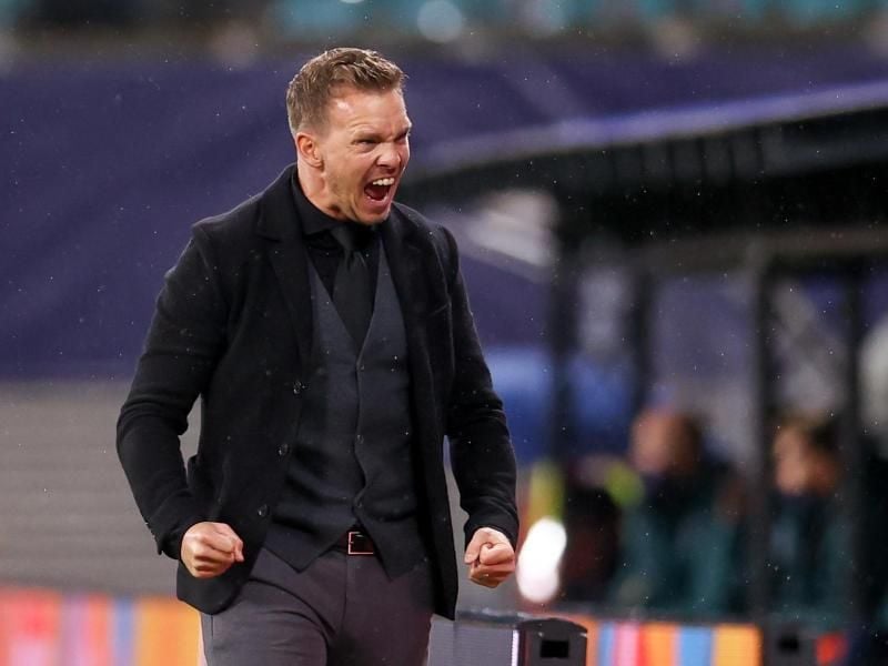 Jubelt RB-Coach Julian Nagelsmann mit Leipzig auch in Old Trafford?. Foto: Jan Woitas/dpa-Zentralbild/dpa
