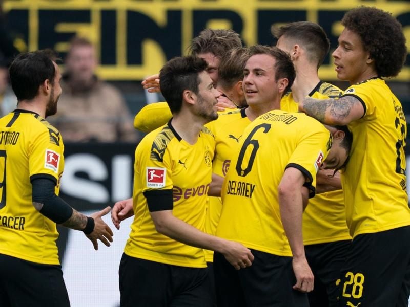 Haben noch die Chance auf die Meisterschaft: Borussia Dortmund. Foto: Bernd Thissen