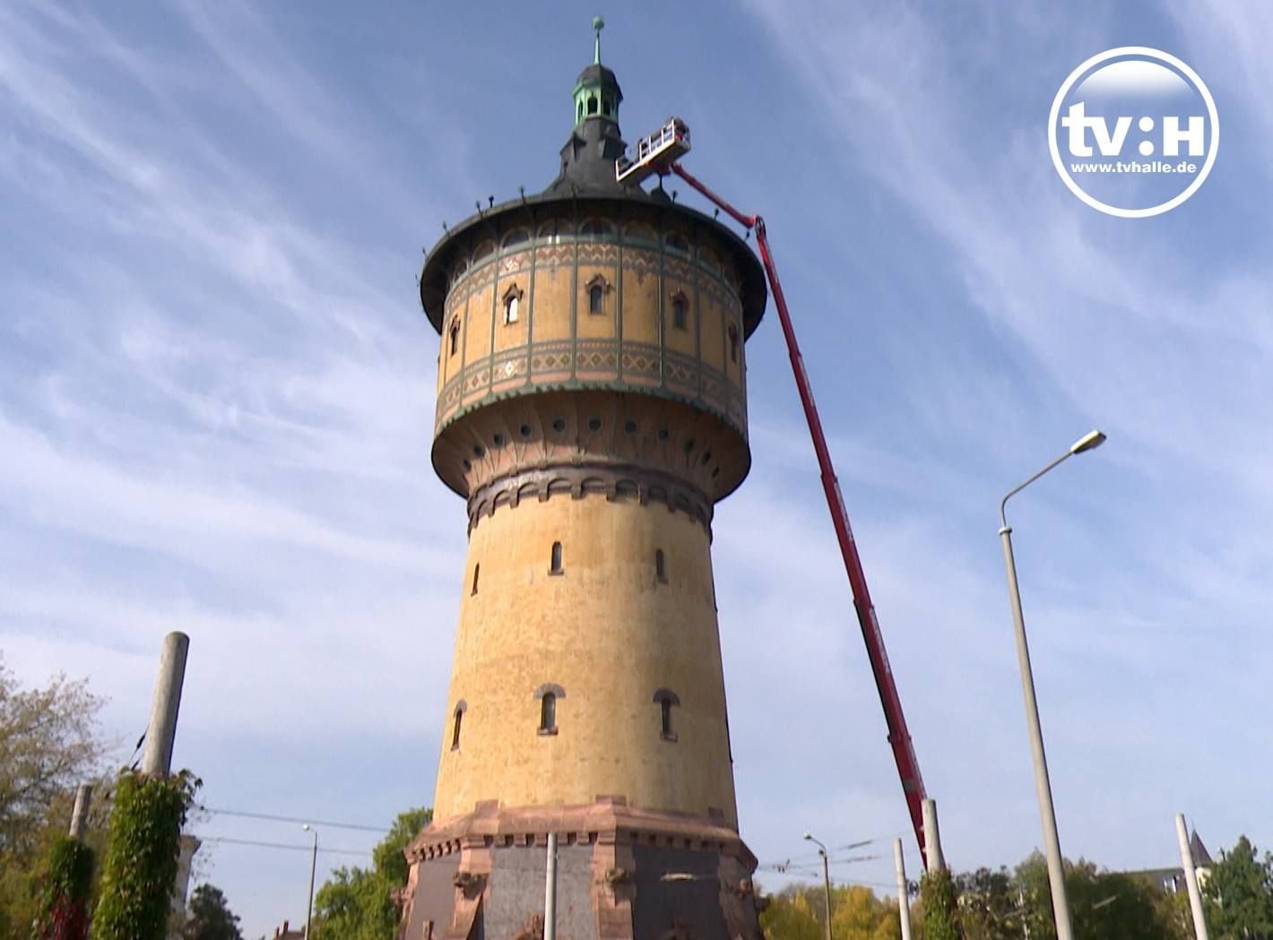 Am Wasserturm wird gebaut.