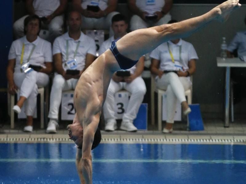Hat bei der EM Gold im Kunstspringen vom Ein-Meter-Brett geholt: Patrick Hausding. Foto: Efrem Lukatsky/AP