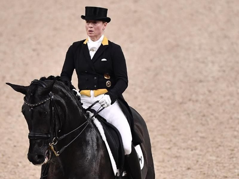 Isabell Werth auf ihrem Pferd Weihegold Old. Foto: Bjorn Larsson Rosvall/TT News Agency/dpa