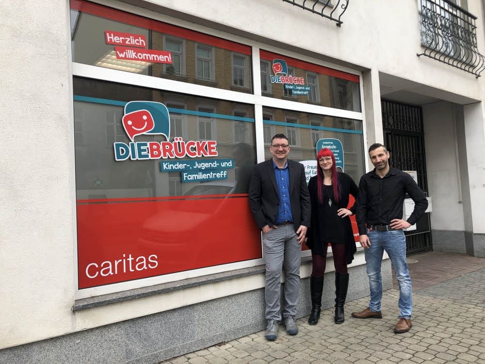 Das Team von der „Brücke“: Mario Kabisch-Böhme, Katja Hautschick und David Knoll (v. l.)
