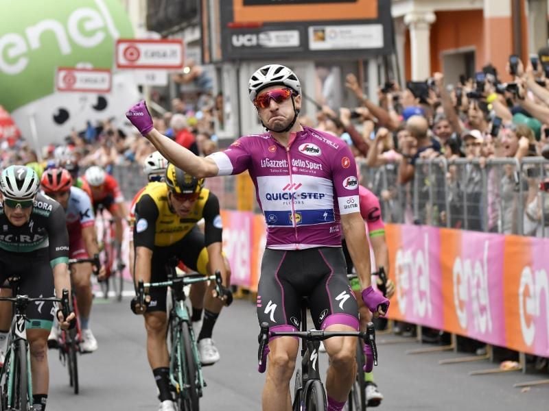 Durfte sich über seinen dritten Etappensieg beim Giro d'Italia 2018 freuen: Elia Viviani. Foto: Yuzuru Sunada
