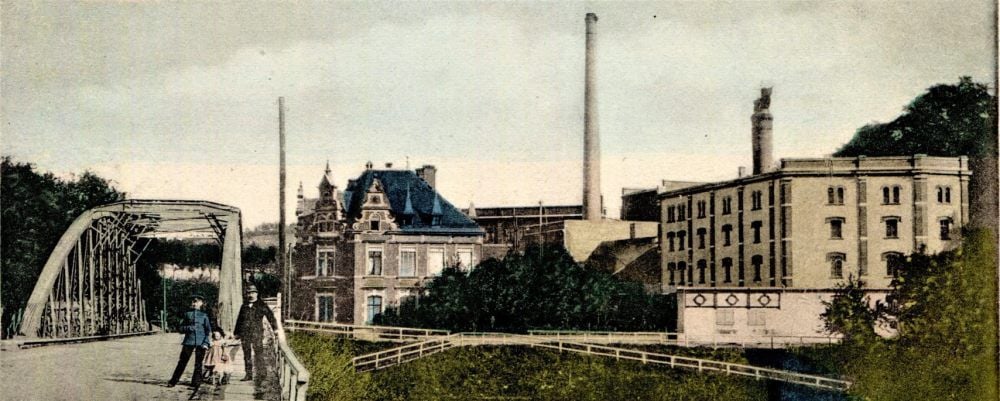 Hennenbrauerei und Restaurant zur Henne, Ansichtskarte um 1900.