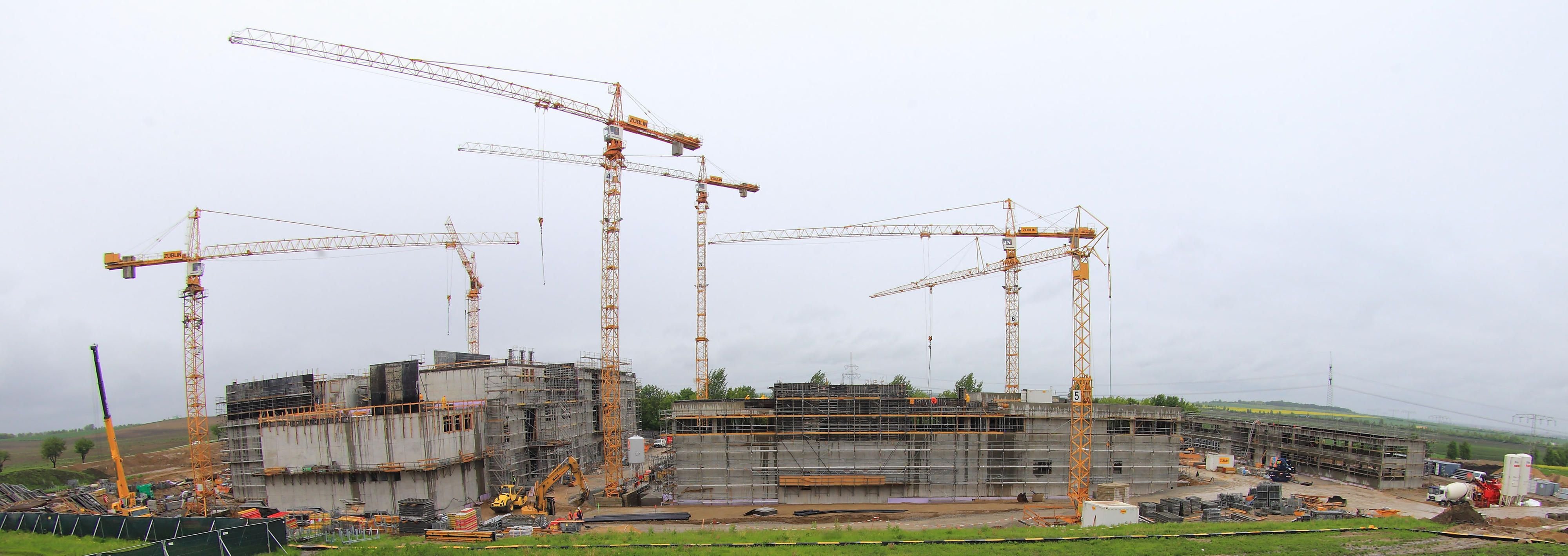 Blick auf die Baustelle des Rechenzentrums der Deutsche Telekom AG