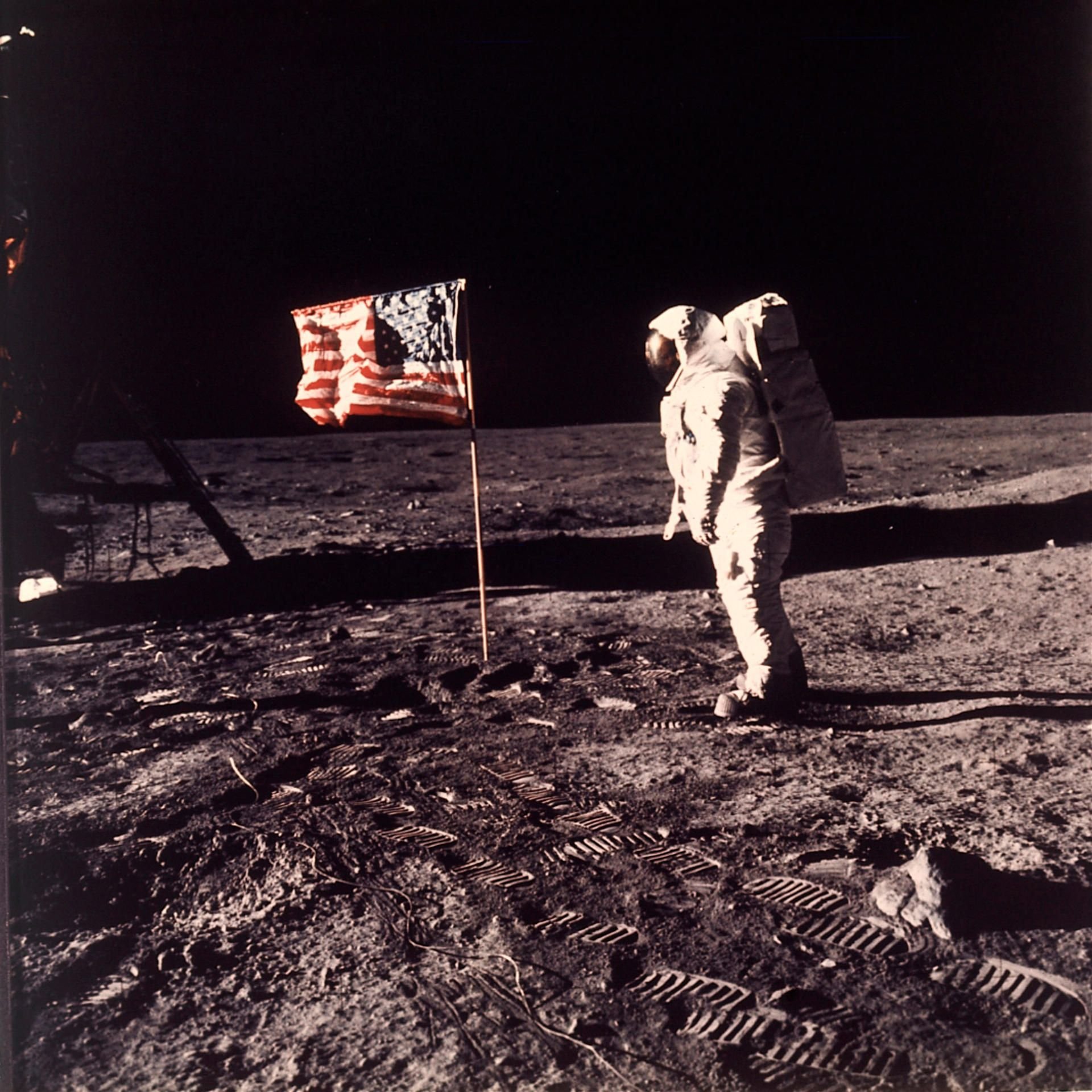 „Apollo 11“-Astronaut Buzz Aldrin am 20. Juli 1969 auf dem Mond