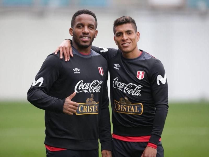 Perus Jefferson Farfán (l) und Paolo Hurtado sind bereit für die WM. Foto: FPF