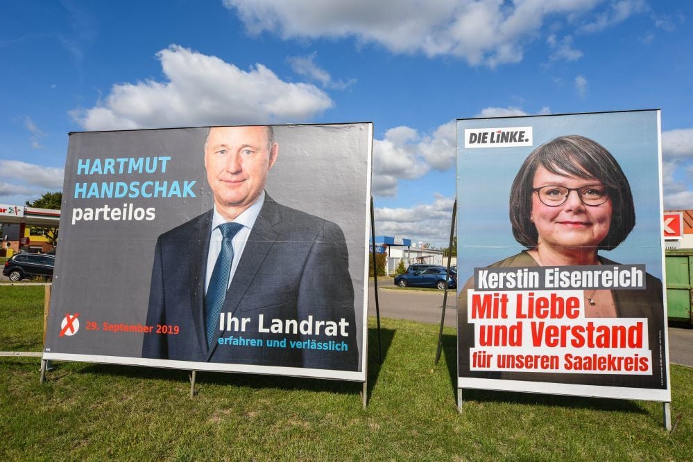 Größere Plakate gleich mehr Stimmen? Am Ende landete Hartmut Handschak bei der Landratswahl tatsächlich vor Herausforderin Kerstin Eisenreich.