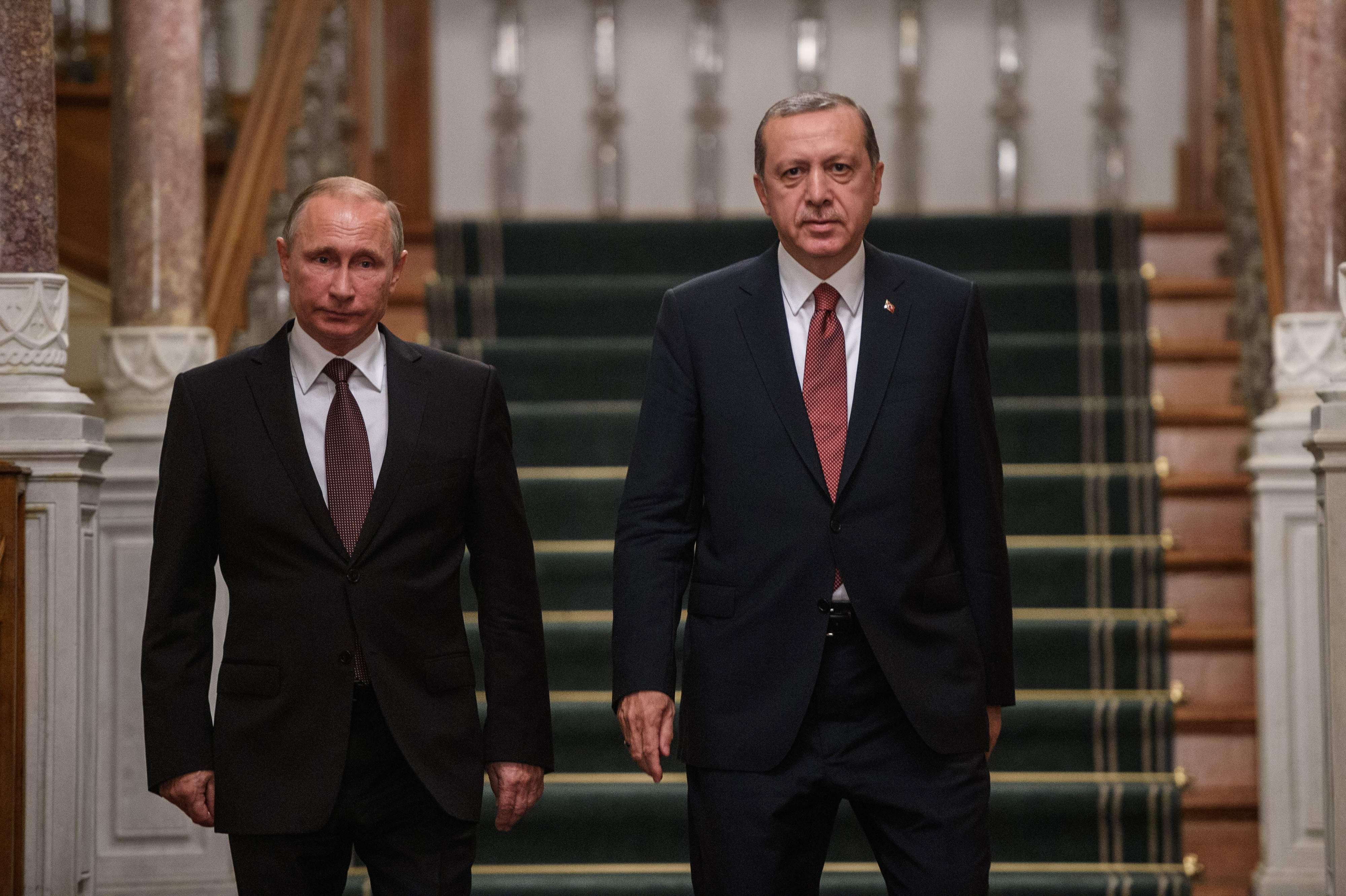 Der russische Präsident Wladimir Putin und der türkische Präsident Recep Tayyip Erdogan im Oktober 2016 bei einer gemeinsamen Pressekonferenz in Istanbul.