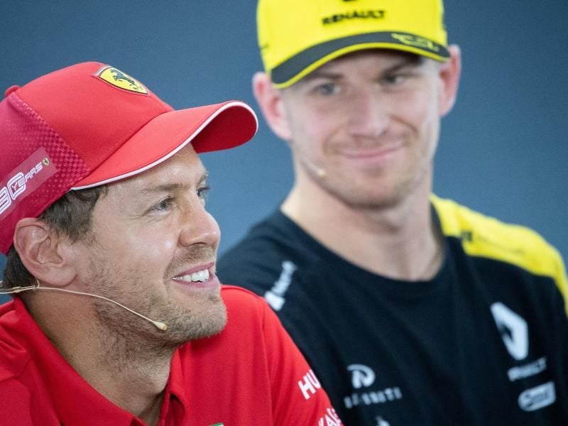 Vertreten die deutschen Farben in der Formel 1: Sebastian Vettel (l) und Nico Hülkenberg. Foto: Sebastian Gollnow