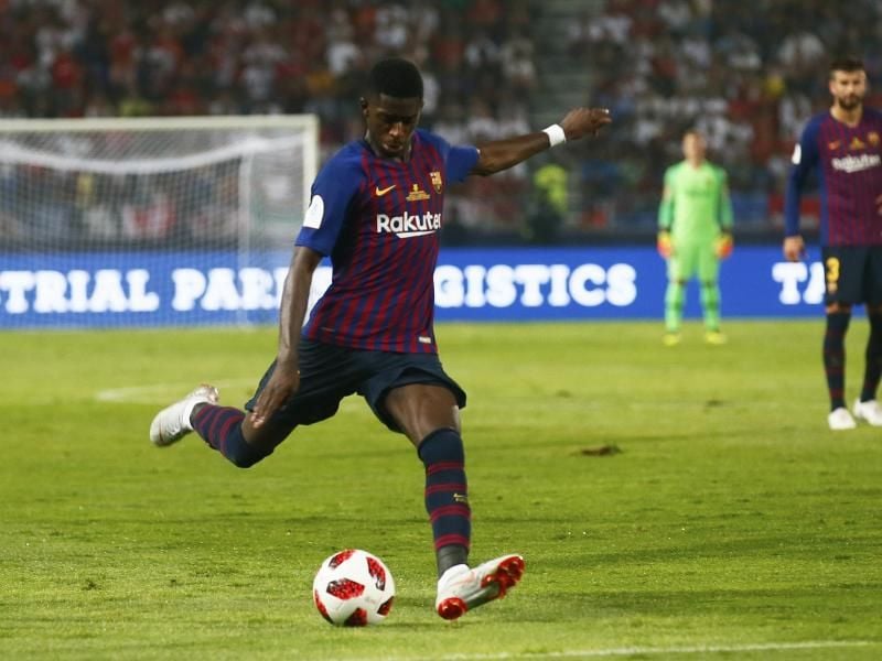 Barcelonas Ousmane Dembélé hat sich erneut verletzt. Foto: Mosa'ab Elshamy/AP