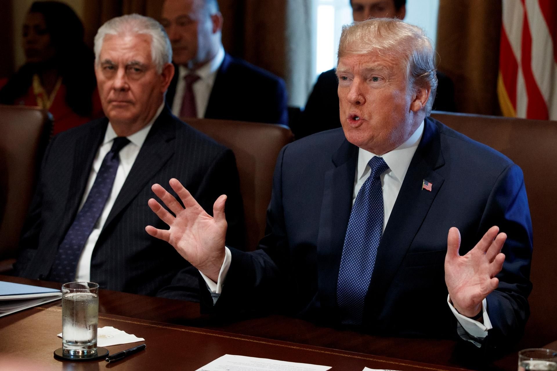 US-Präsident Trump und sein Außenminsiter Tillerson.
