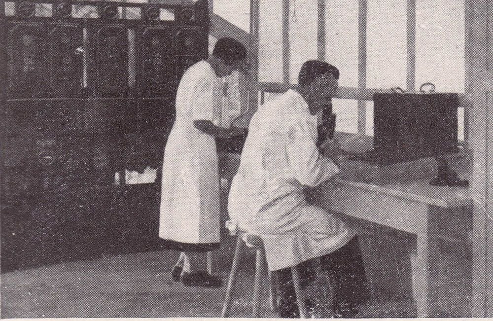 Mitarbeiter im Laboratorium im Versuchsgewächshaus