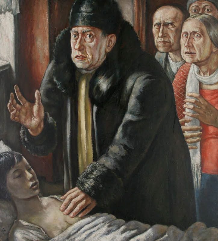 1926 entstand Erwin Müllers „Selbstbildnis“, im Jahr darauf das Gemälde „Der Dorfarzt“.