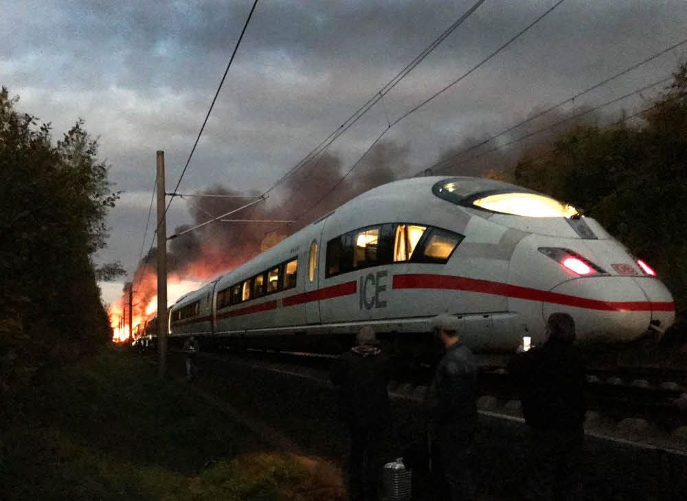 Bei Montabaur war der ICE am 12. Oktober in Brand geraten.
