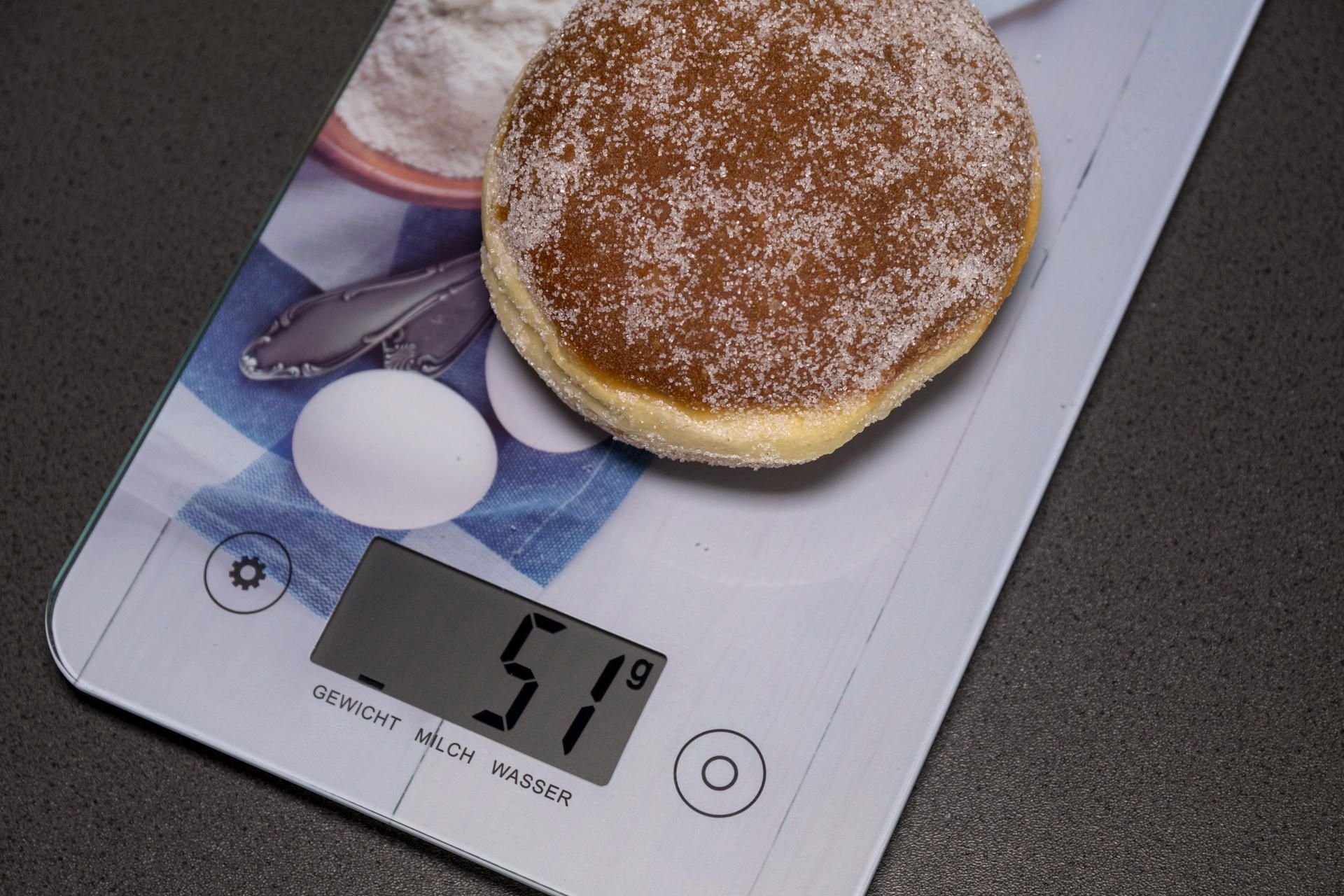 Pfannkuchen auf der Waage