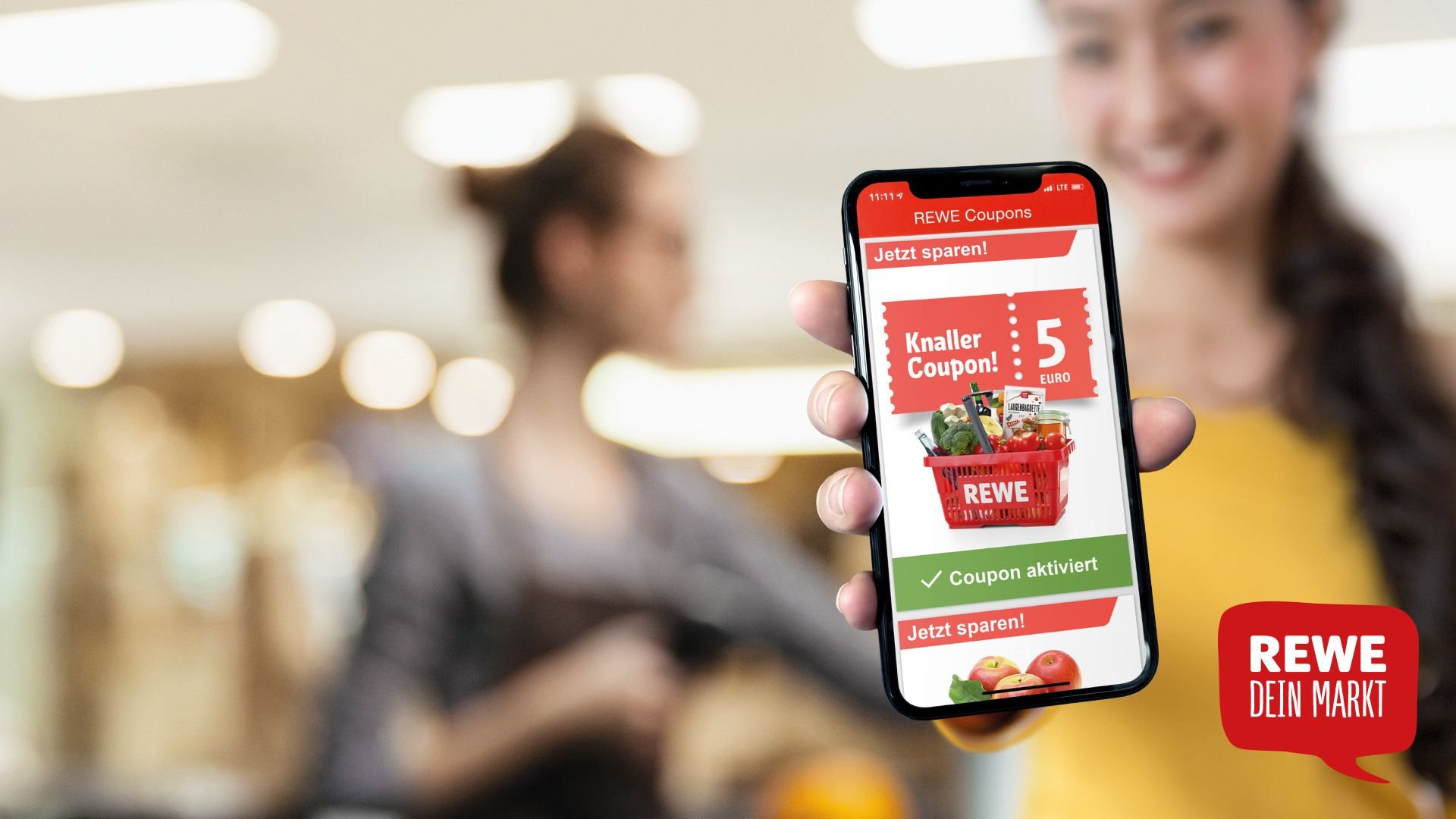 Rewe Gutschein 5 geschenkt beim Einkauf mit der Rewe App