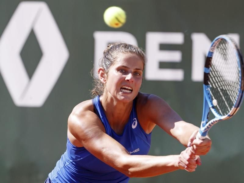 Steht beim Turneir in Toronto in Runde zwei: Julia Görges in Aktion. Foto: Salvatore Di Nolfi/KEYSTONE