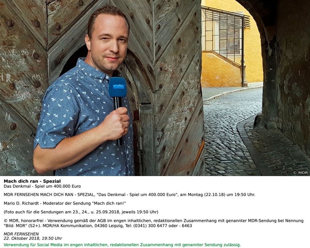 Mario D. Richardt - Moderator der Sendung „Mach dich ran!“ im MDR-Fernsehen