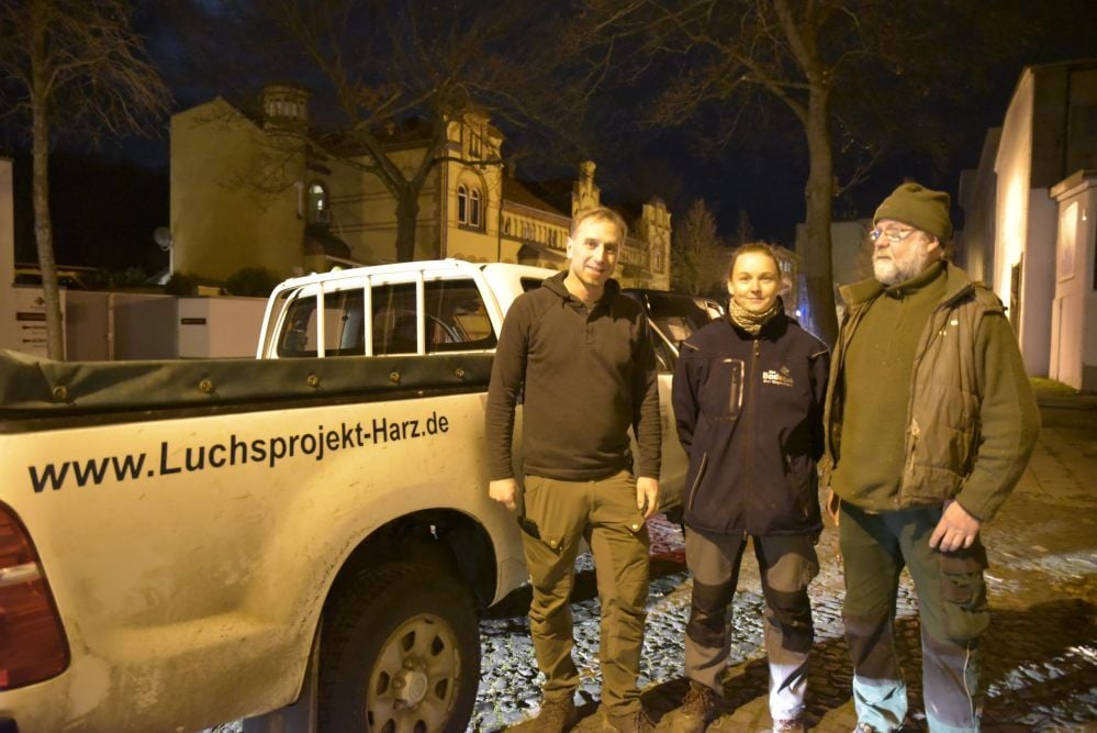 Jagten am Dienstag den jungen Luchs (von links): Ole Anders, Marica Wigger und Eckard Kartheuser.
