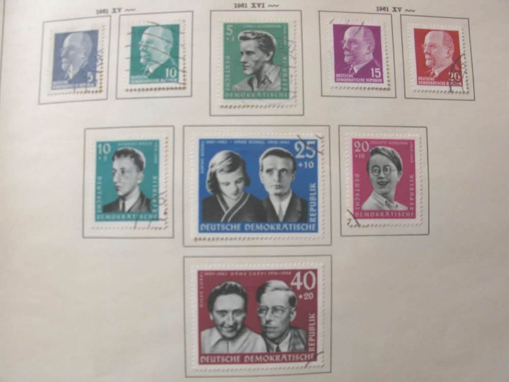 Briefmarke mit dem Konterfei Liselotte Herrmanns (rechts)