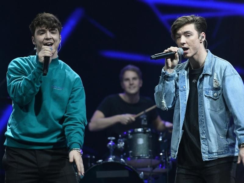 Heiko und Roman Lochmann in der RTL 2 Musikshow "The Dome". Foto: Henning Kaiser
