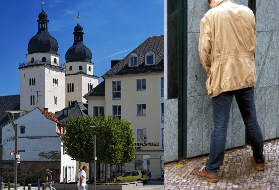 Montage: Blick über den Plauener Markt zur Lutherkirche. In der Innenstadt wird immer öfter gesoffen und uriniert.