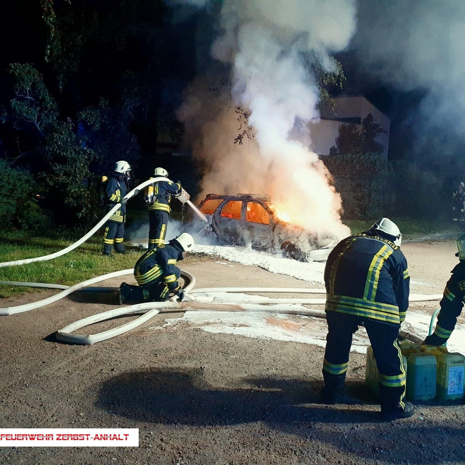 Die Feuerwehr konnte den Brand mittles Schaum unter Kontrolle bringen.