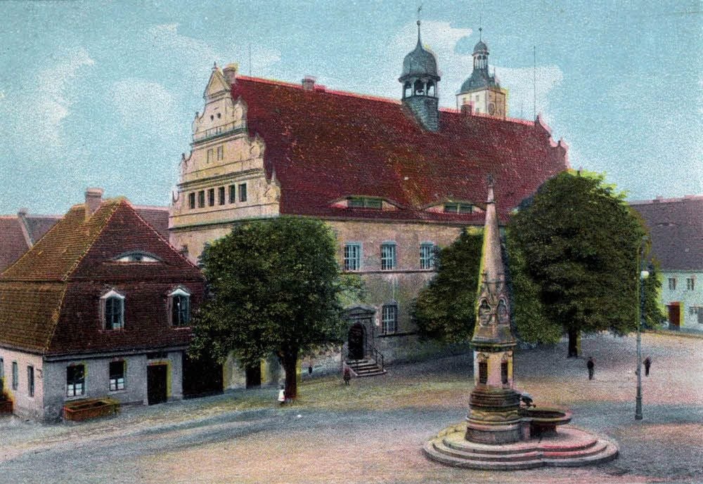 Postkarte von Bad Schmiedebergs Marktplatz