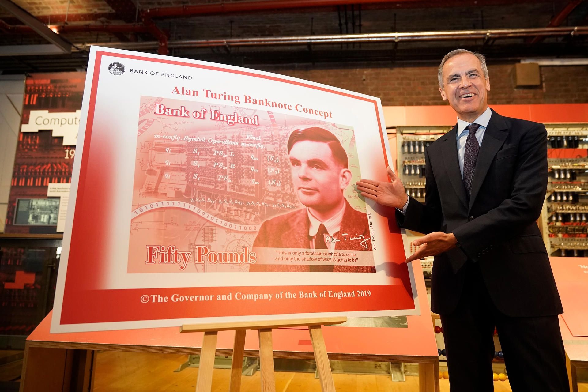 Mark Carney, Gouverneur der Bank of England, stellt die neue Pfund-Note vor.
