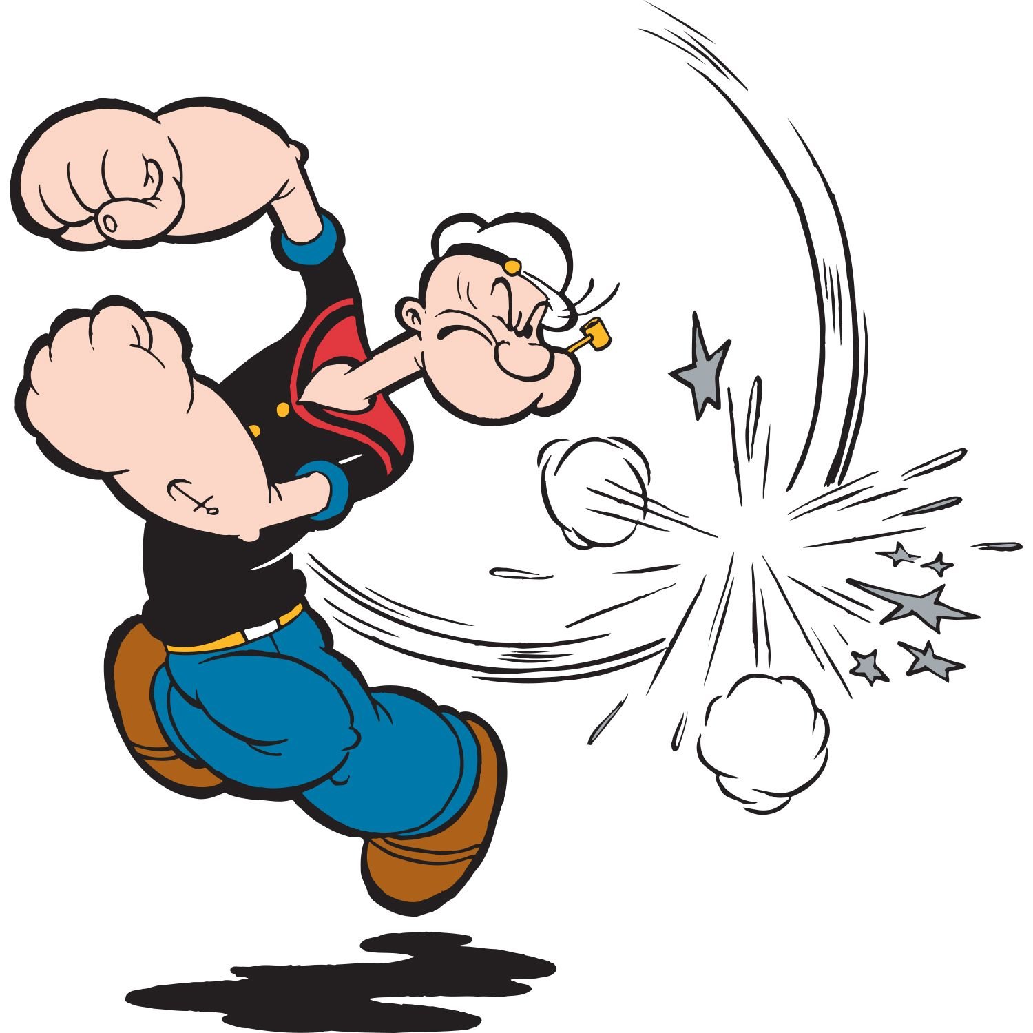 Ein tätowierter Seemann mit Matrosenmütze, der sich mit Spinat Superkräfte holt: Das ist Popeye.