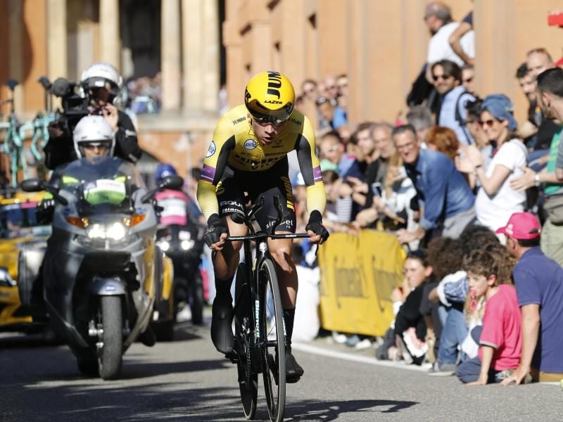 Primoz Roglic war beim Auftaktzeitfahren des Giro d’Italia der Schnellste. Foto: Yuzuru Sunada/BELGA