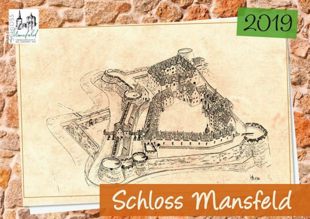 Das Deckblatt der Schlosskalenders zeigt eine Zeichnung von Hartmut Braun. (Kalender Nr. 8)
