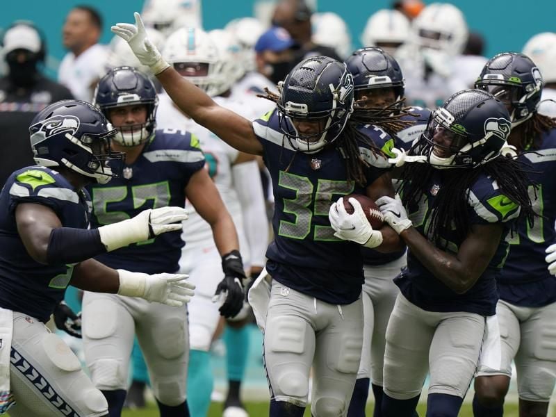Die Seattle Seahawks bleiben in der NFL ungeschlagen. Foto: Wilfredo Lee/AP/dpa