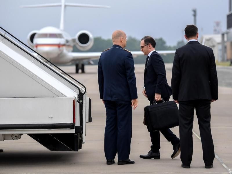 Außenminister Heiko Maas ist auf dem Weg nach Litauen. Unter anderem trifft er dort seinen Litauischen Amtskollegen Linkevicius. Britta Pedersen Foto: Britta Pedersen