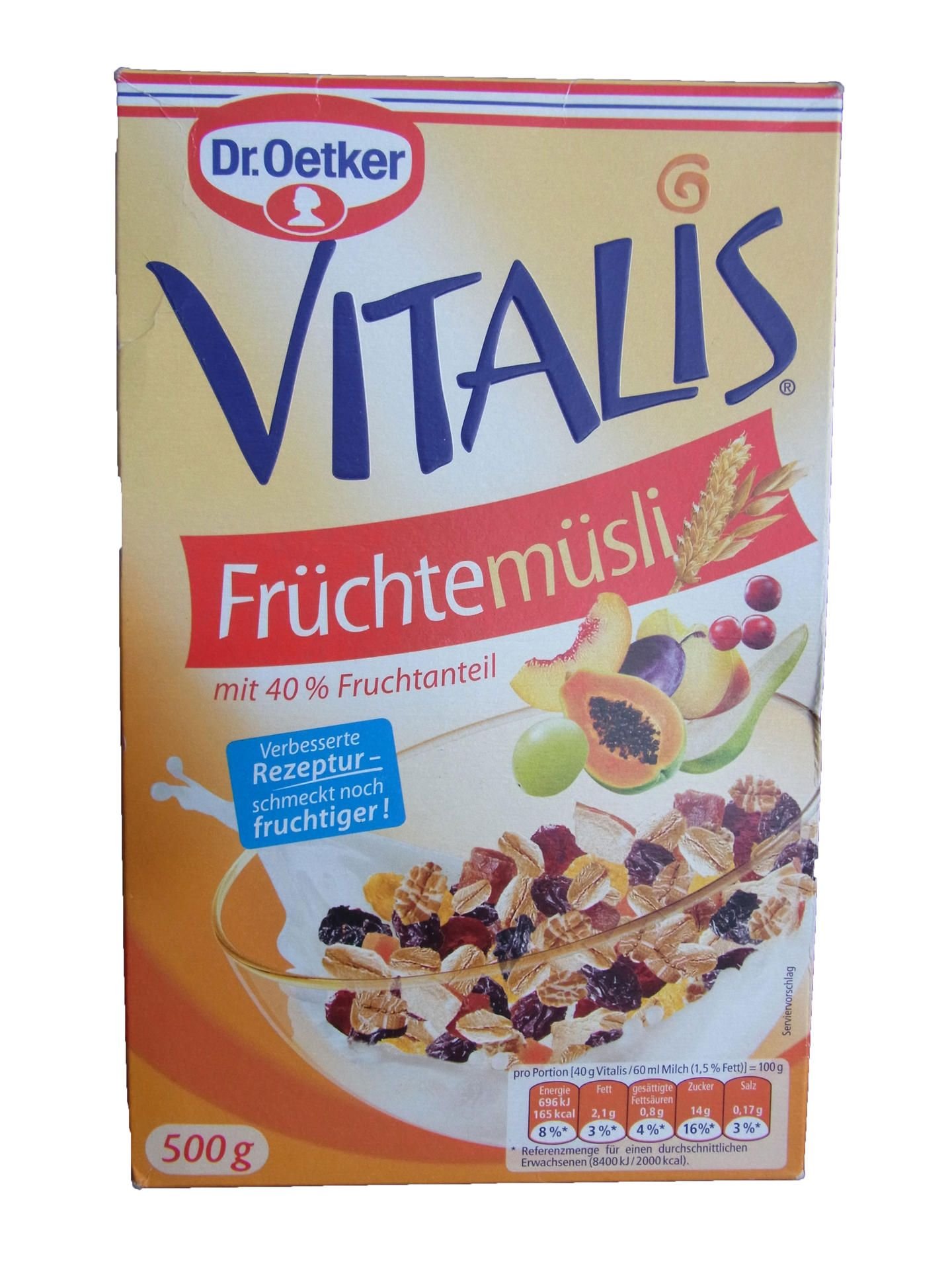 Das Vitalis Früchtemüsli von Dr. Oetker ist die Mogelpackung 2018.
