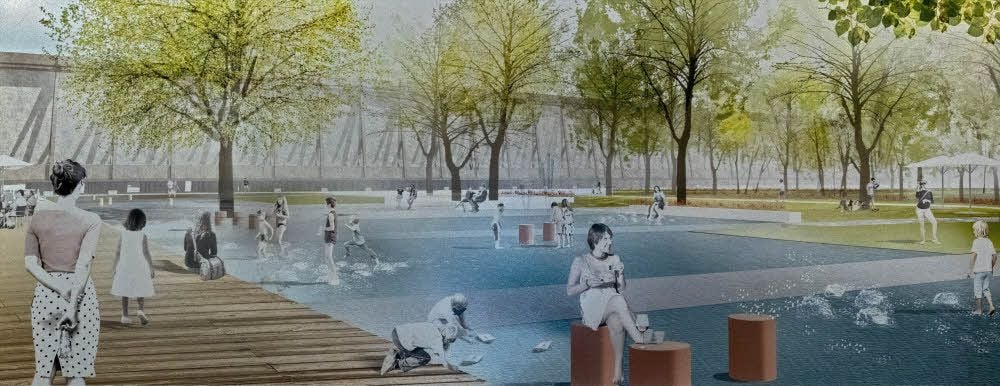 Kritisch beäugt wird dagegen die Vorstellung dieser Wasserfläche im Kurpark. Dazu wird es in Zukunft noch Diskussionen geben.