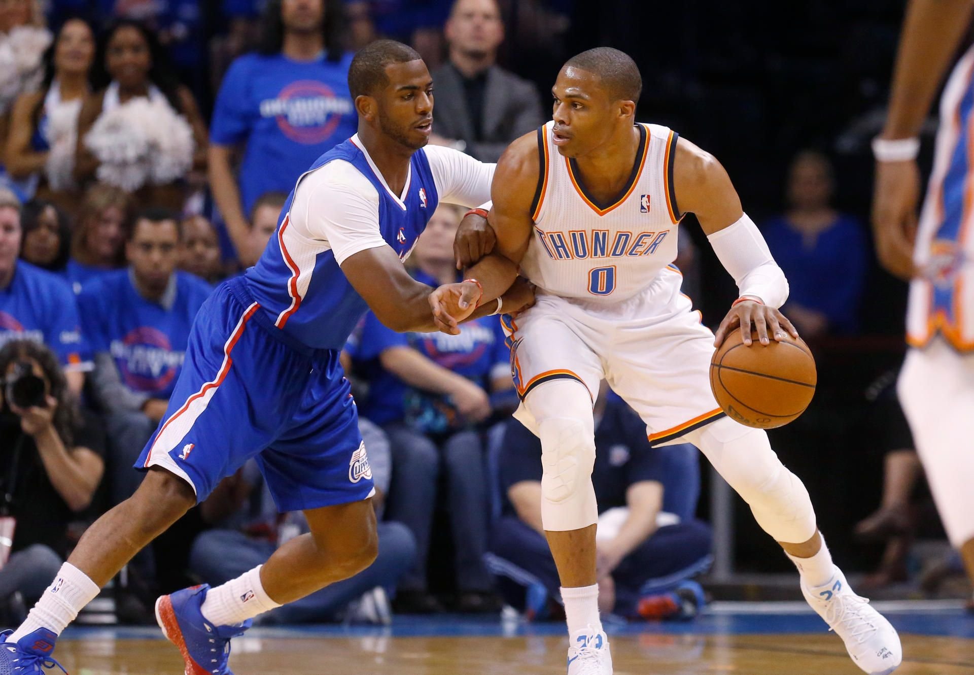 Chris Paul (l.) und Russell Westbrook