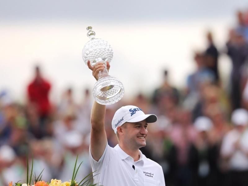 Der Golfer Russell Knox aus Schottland jubelt bei den Irish Open. Foto: Niall Carson/PA Wire