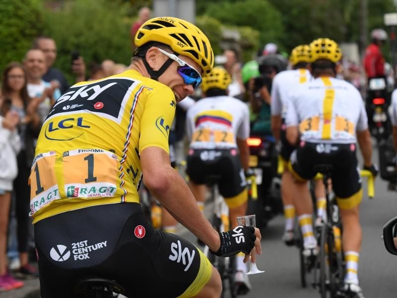 Der viermalige Tour-Champion Chris Froome wurde von der Frankreich-Rundfahrt ausgeschlossen. Foto: David Stockman/BELGA